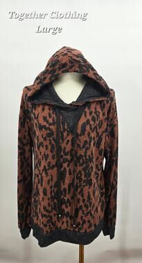 Together Clothing Boho Rock Edgy Casual Animal Print Hoodie